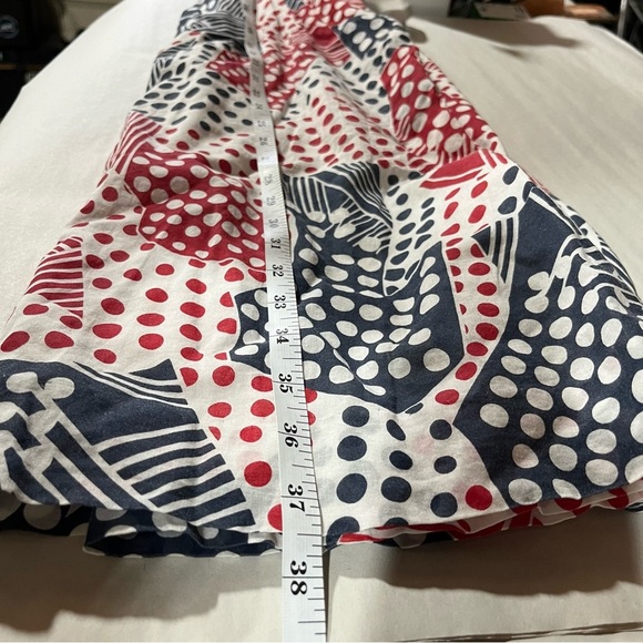 Odille Blue and Red Cotton Polka Dot Patterned Dress - Picture 13 of 13